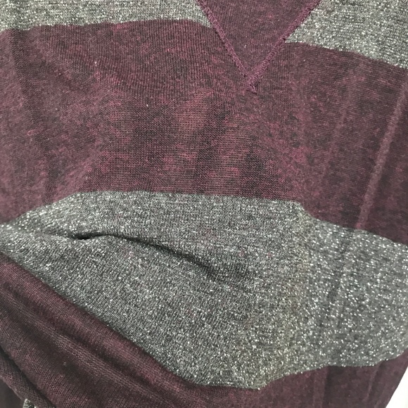 Splendid Purple Silver Glitter Stripe Cropped Top - Picture 3 of 3